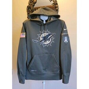 Nike NFL Miami Dolphins Salute to Service Hoodie M Sideline Onfield Therma-Fit